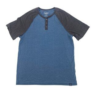Flag & Anthem Men’s Size M Blue Short Raglan Sleeve Henley Shirt NWT Lightweight